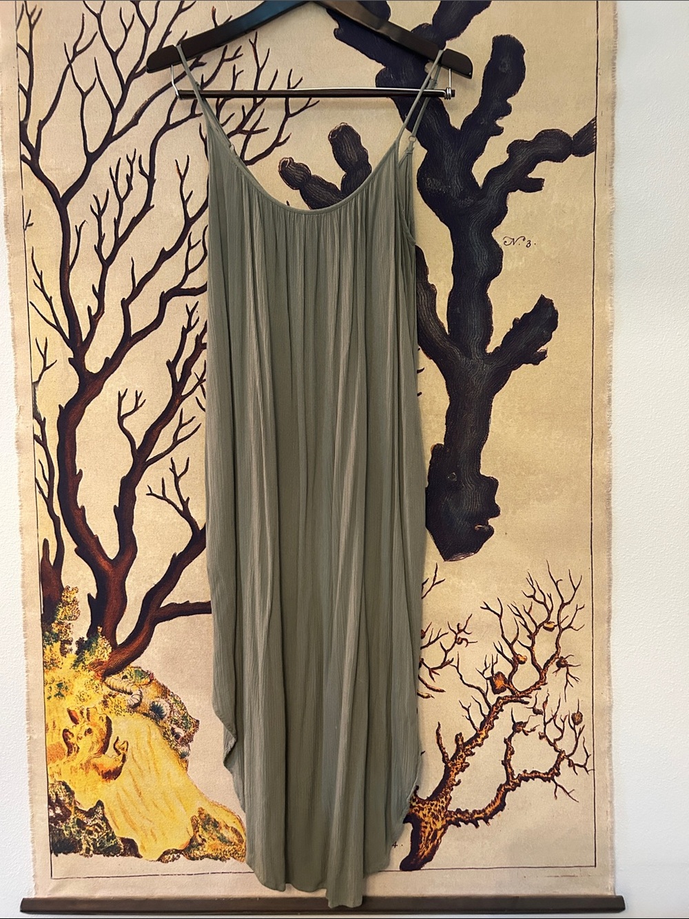 Z Supply Olive Green Maxi Slip Dress